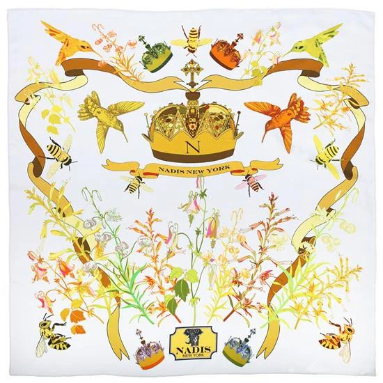 Floral Design Silk Scarf